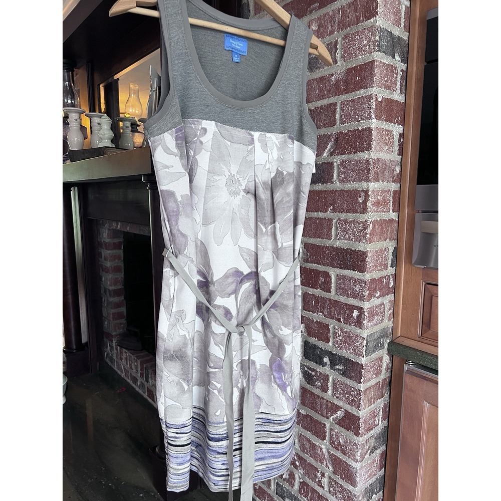 Simply Vera Vera Wang Womans Dress Size M Floral Belted Sleeveless